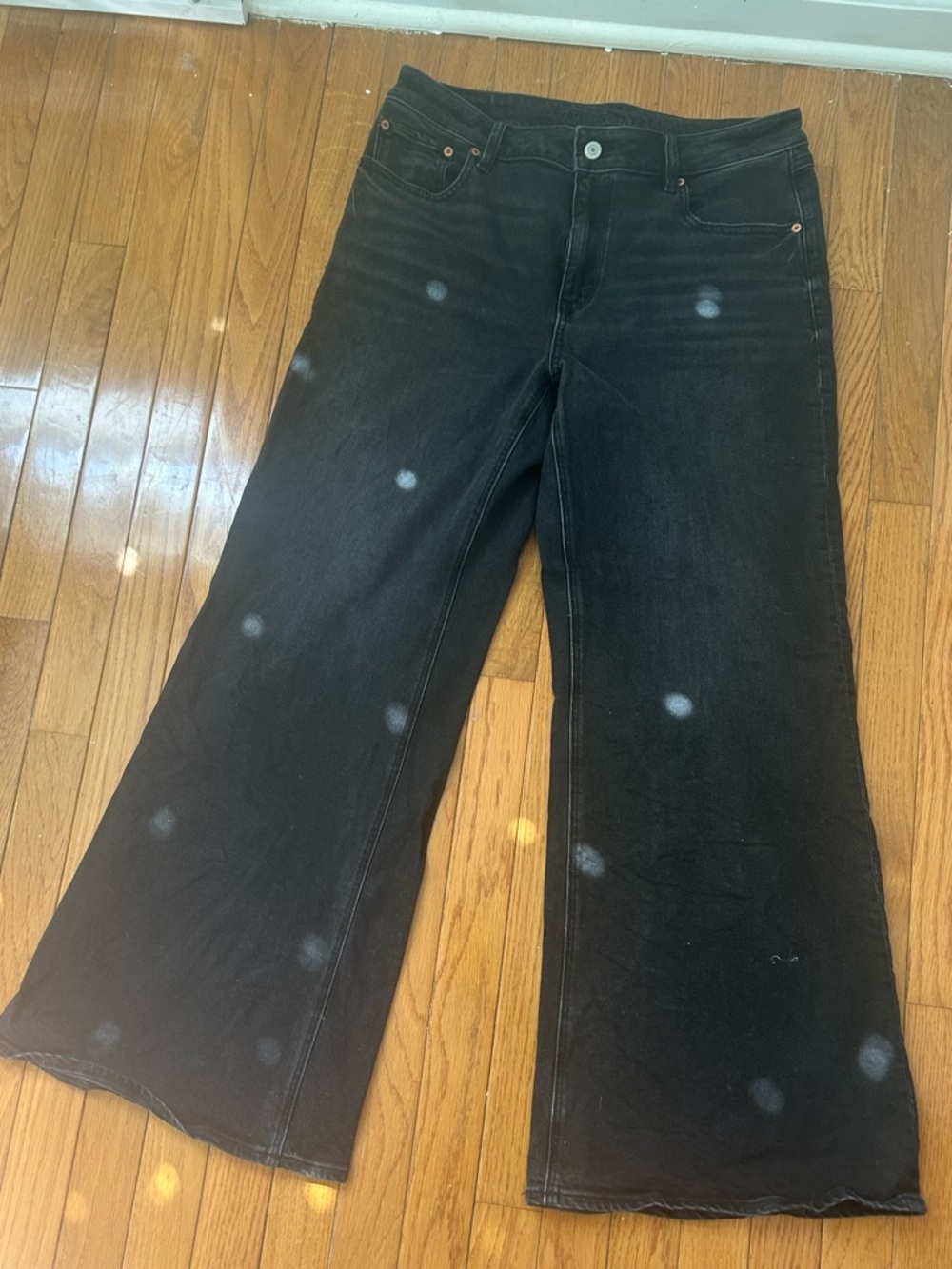 American Eagle Outfitters Black Wide-Leg Women's Jeans